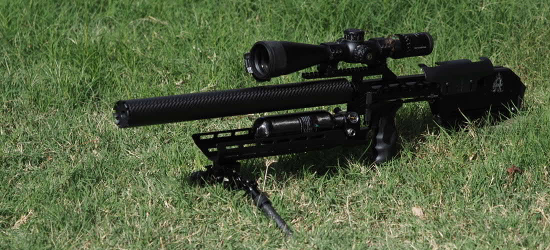 RTI Mora 700mm (Sniper) with a 220cc bottle, a guard, and no moderator