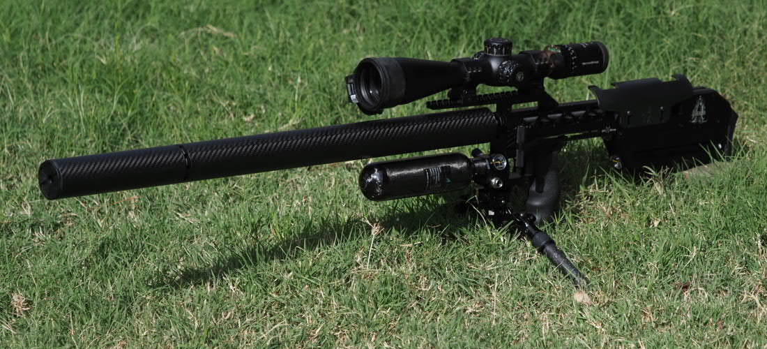 RTI Mora 700mm (Sniper) with a 220cc bottle, no guard, and a moderator