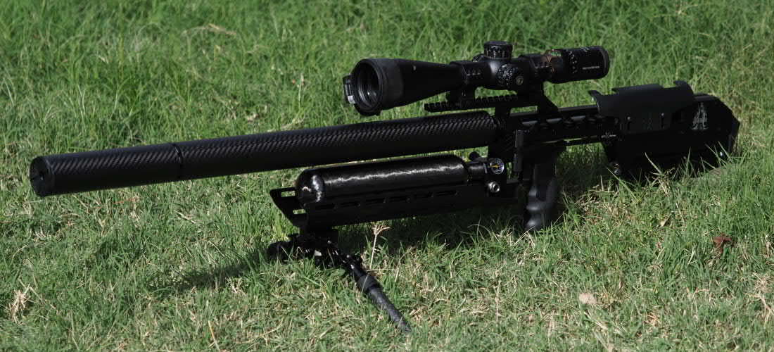 RTI Mora 700mm (Sniper) with a 500cc bottle, a guard, and a moderator