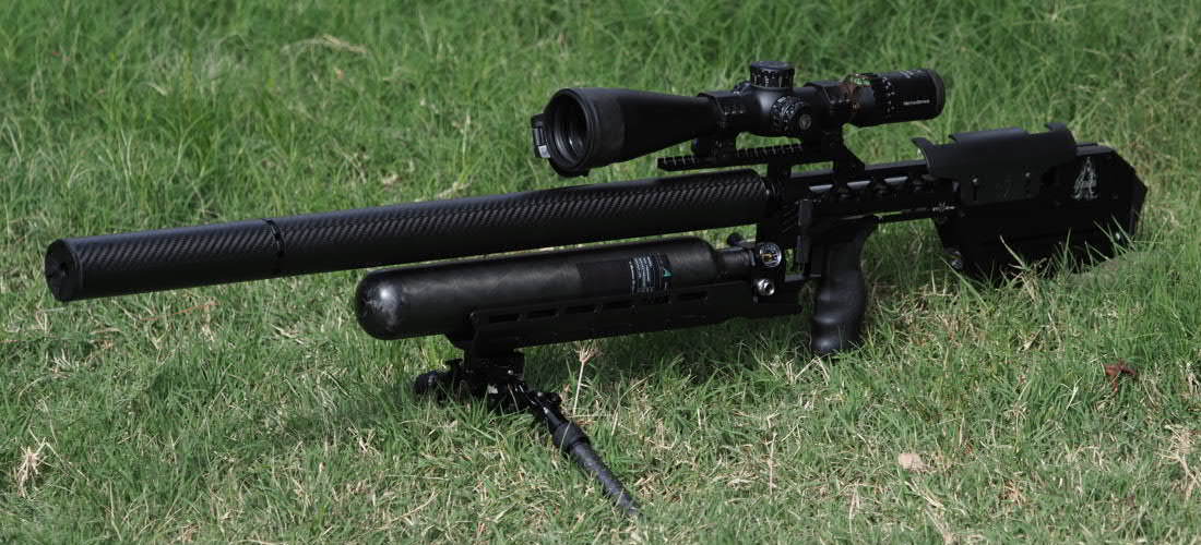RTI Mora 700mm (Sniper) with a 700cc bottle, a guard, and a moderator