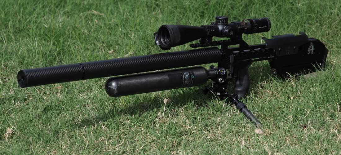 RTI Mora 700mm (Sniper) with a 700cc bottle, no guard, and a moderator